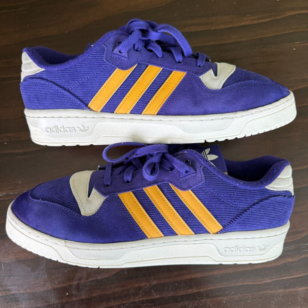 adidas Rivalry Low Collegiate Purple Preloved Yellow ID8387 Size 12.5